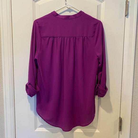 Brixton Ivy v-neck 3/4 sleeve blouse purple size medium - Picture 3 of 3